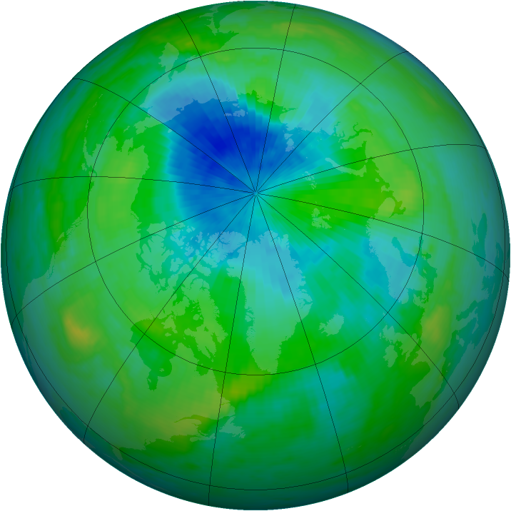 Arctic ozone map for 07 September 1984